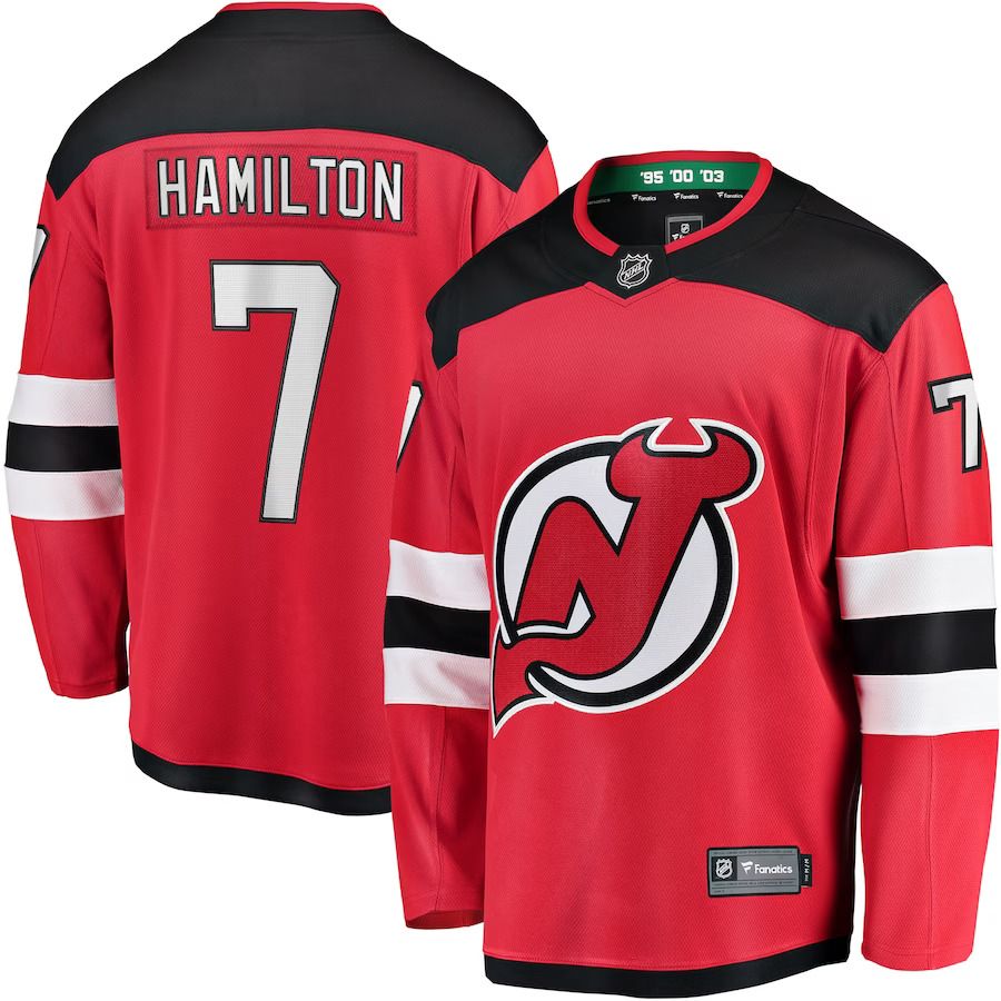 Men New Jersey Devils #7 Dougie Hamilton Fanatics Branded Red Breakaway Player NHL Jersey->new jersey devils->NHL Jersey